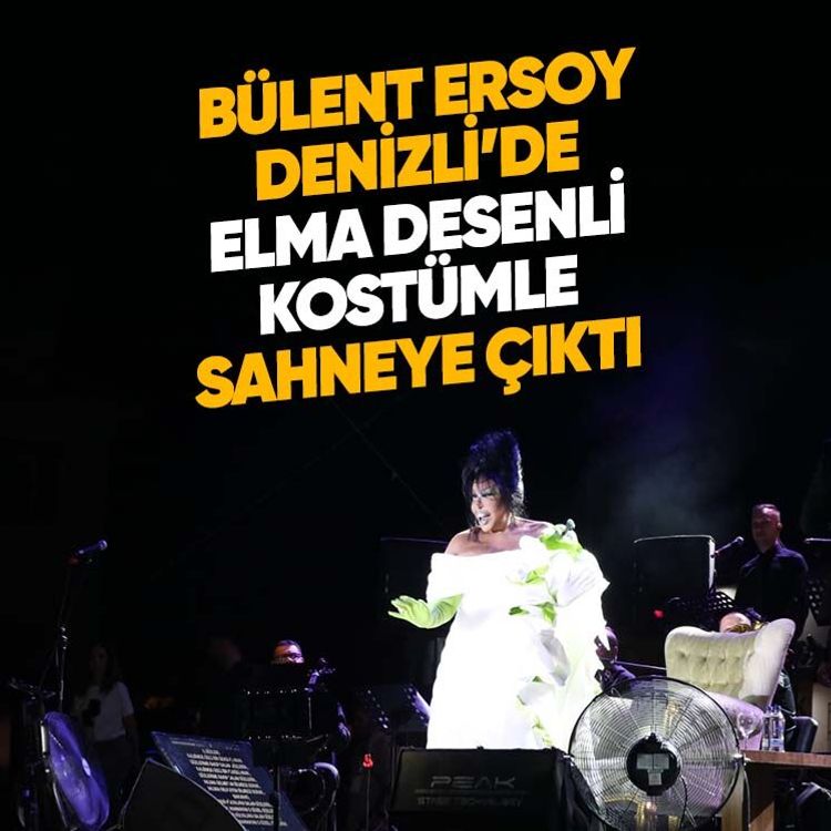 Bülent Ersoy Denizli’de elma desenli kostümle sahneye çıktı