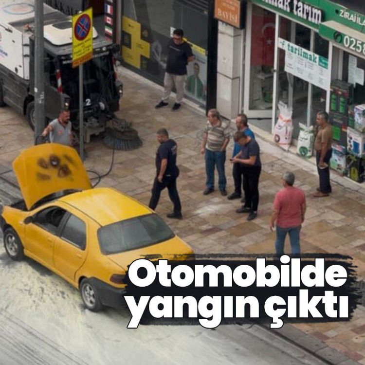 Otomobilde yangın çıktı
