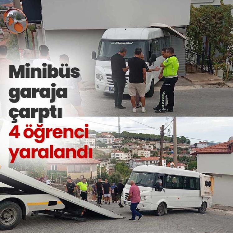 Minibüs garaja çarptı: 4 öğrenci yaralandı