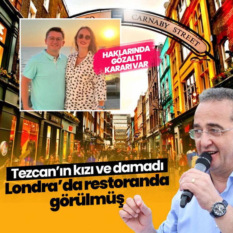 Tezcan’ın kızı ve damadı Londra’da restoranda görülmüş