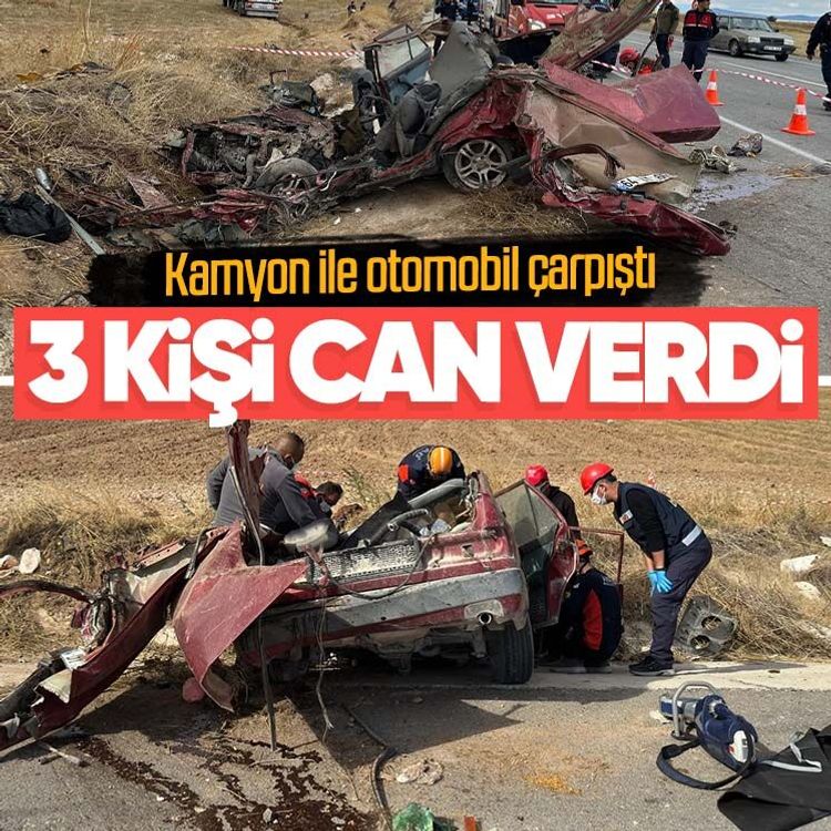 Kamyon ile otomobil çarpıştı, 3 kişi yaşamını yitirdi