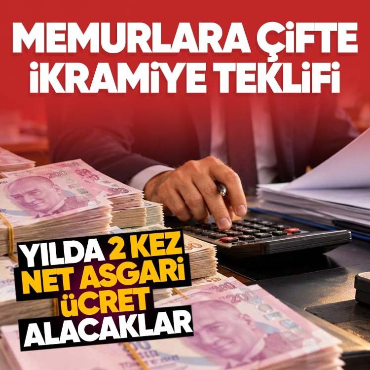 Memurlara çifte ikramiye teklifi.. Yılda 2 kez net asgari ücret alacaklar