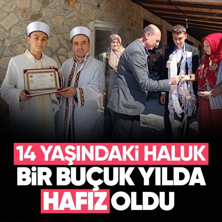 14 yaşındaki Haluk bir buçuk yılda hafız oldu