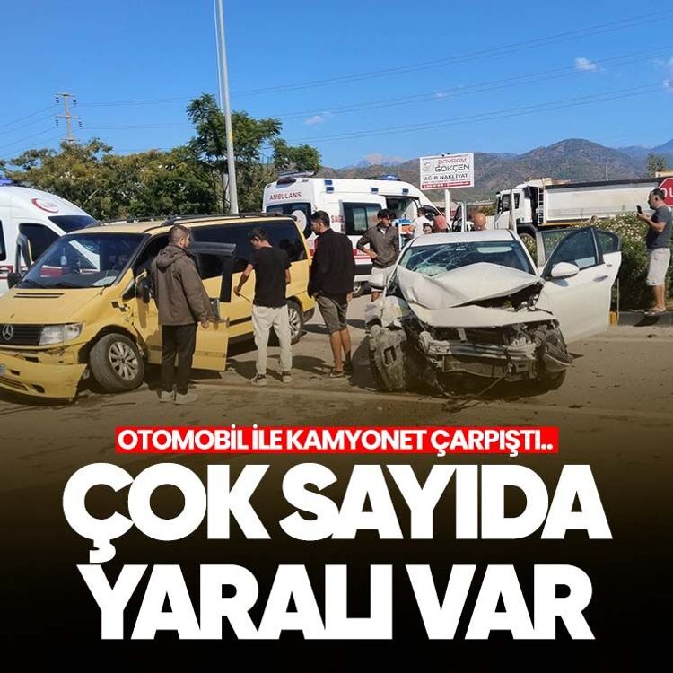 Otomobil ile kamyonet çarpıştı.. Çok sayıda yaralı var