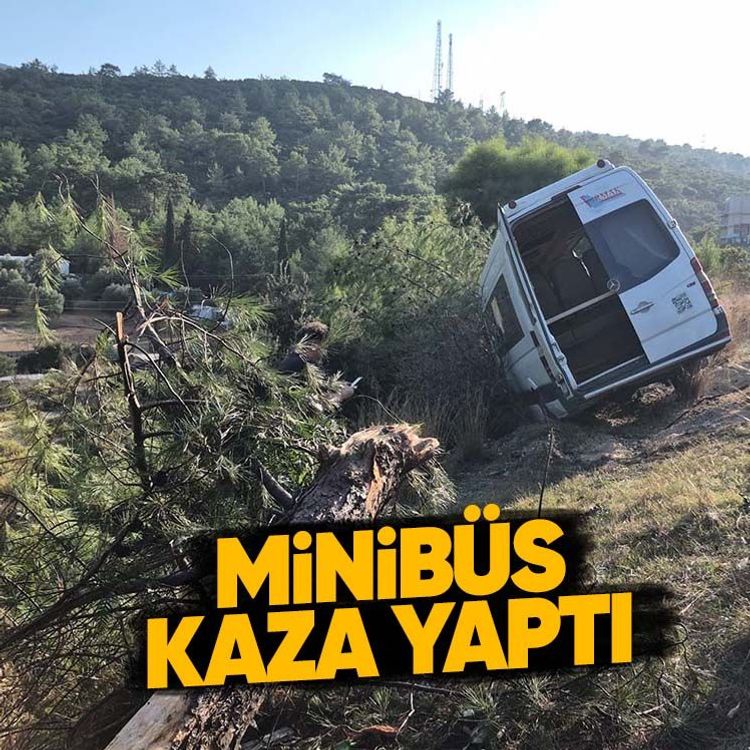 Minibüs kaza yaptı