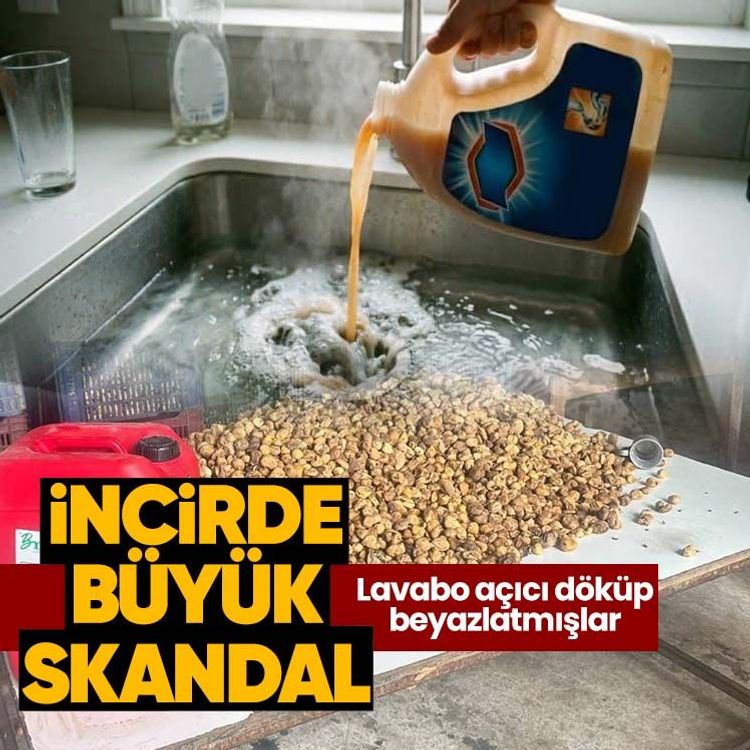 İncirde büyük skandal.. Lavabo açıcı döküp beyazlatmışlar