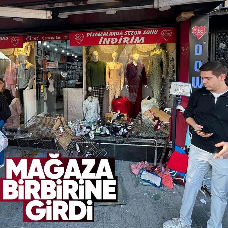 Mağaza birbirine girdi