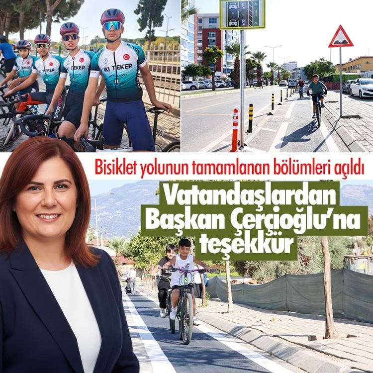 Bisiklet yolunun tamamlanan bölümleri açıldı, vatandaşlardan Başkan Çerçioğlu’na teşekkür