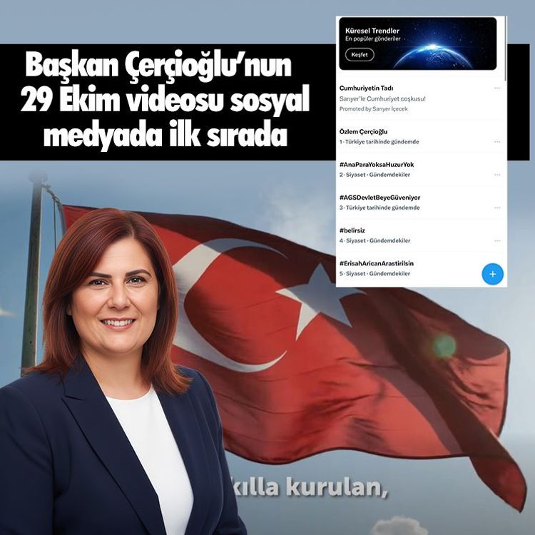 Başkan Çerçioğlu’nun 29 Ekim videosu sosyal medyada ilk sırada