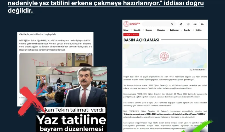 Yaz tatili erkene mi çekildi? Milli Eğitim Bakanlığı'ndan açıklama geldi