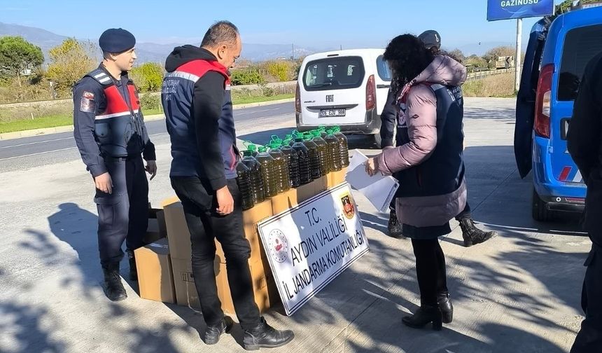 Aydın’da otobüsün bagajından 400 litre sahte zeytinyağı çıktı