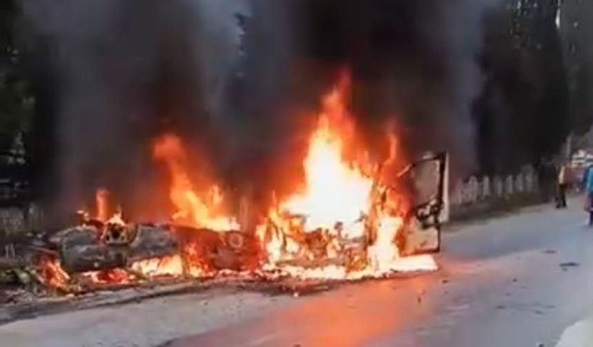 Aydın’da 2 araç alev alev yandı