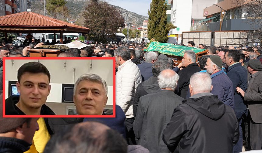 Baba ve oğlu gözyaşlarıyla uğurlandı