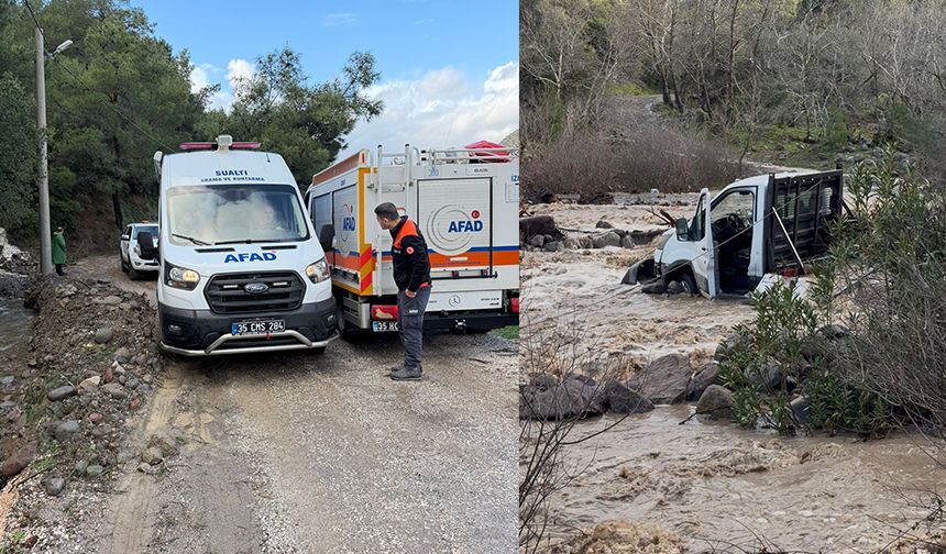 Derede 3 kişi mahsur kaldı