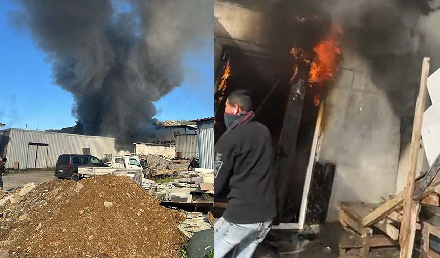 İşçilerin kaldığı konteynerde yangın