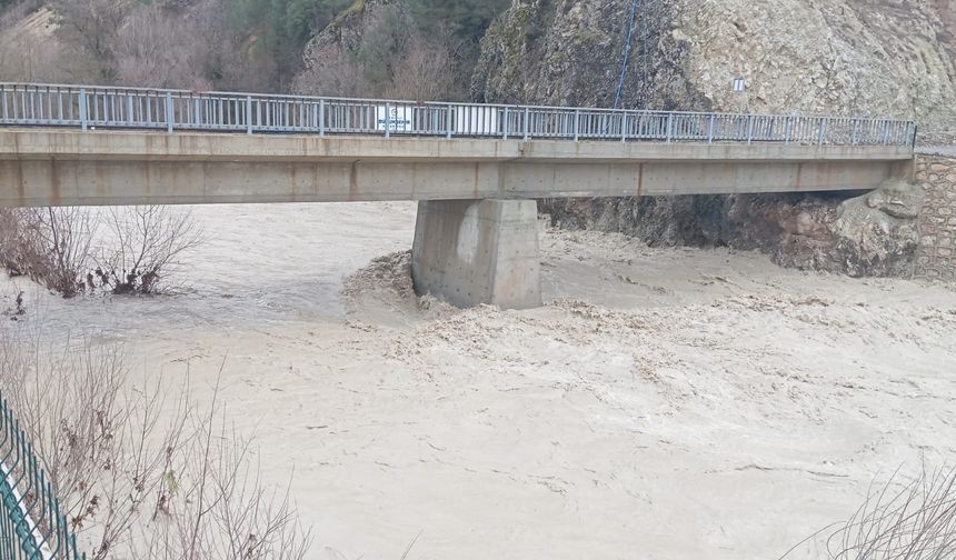 Su seviyesi artan derelerde köprüler zarar gördü