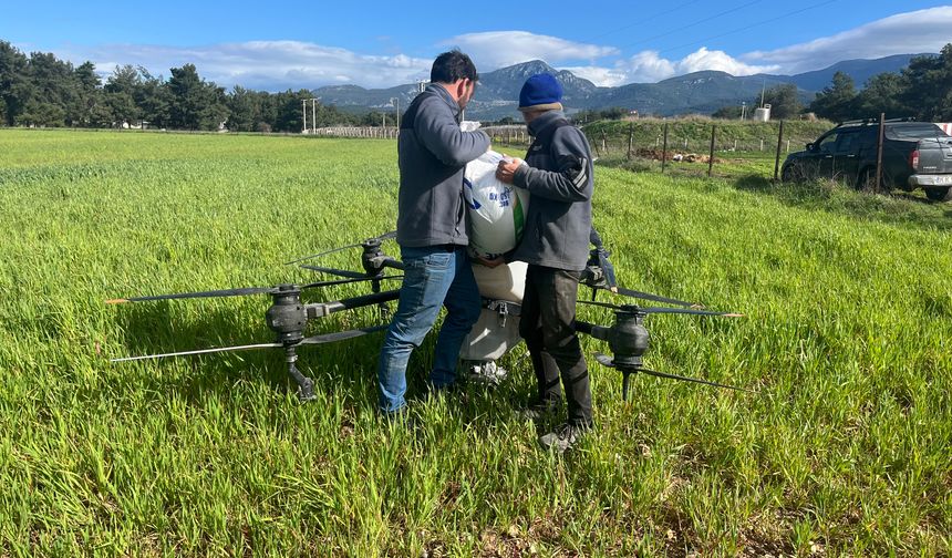 Yağmurdan çamura dönen tarlalarda çiftçi çözümü buldu