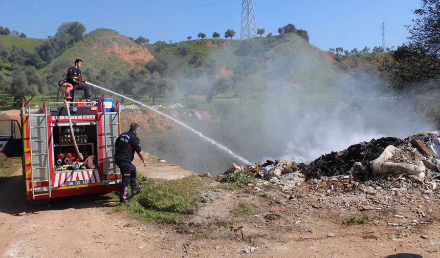 Aydın’da çöplük alanda yangın çıktı
