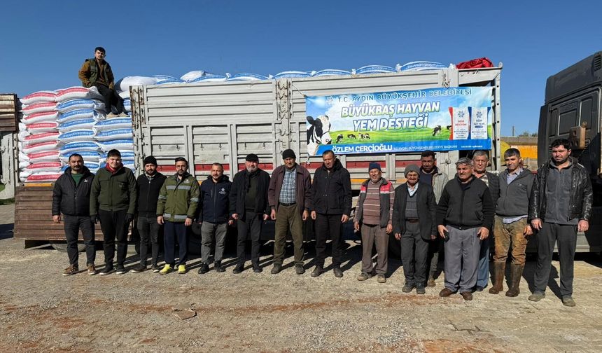 Başkan Çerçioğlu'ndan Karacasu'da küçük üreticilere yem desteği