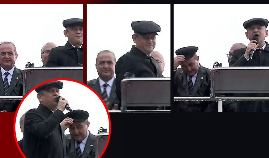 Bülent Tezcan Özgür Özel’i görünce ‘kasketini’ istedi