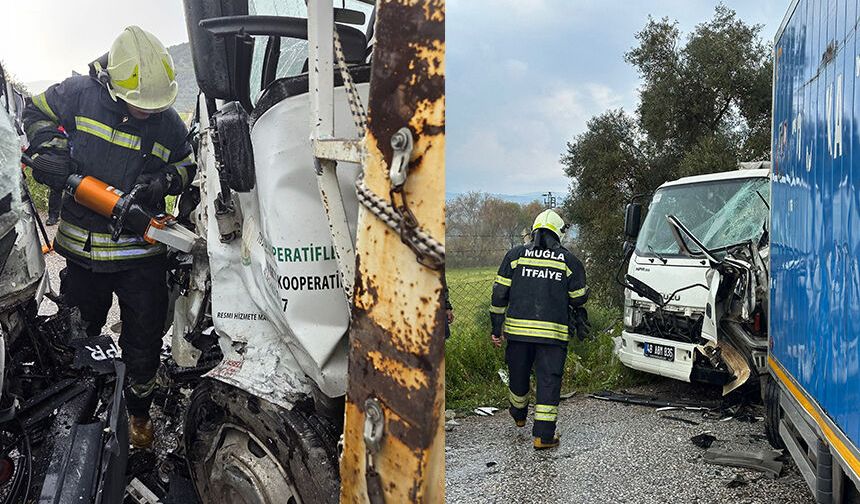 Sürücüler araçta sıkıştı