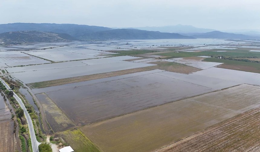 Aydın’daki taşkının izleri havadan görüntülendi