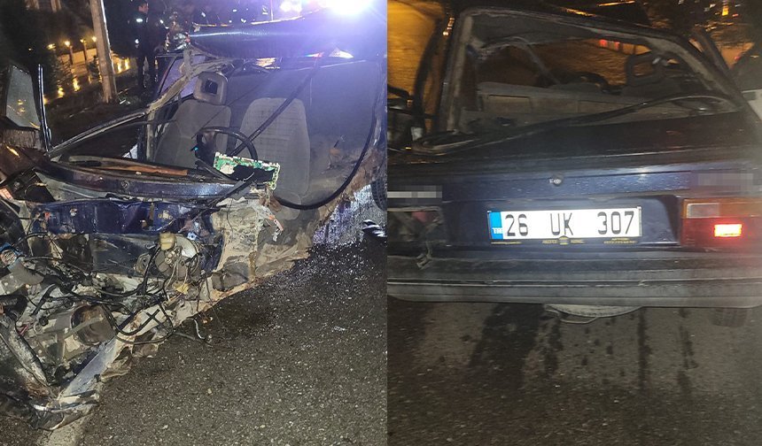 Köprü bariyerlerine çarpan otomobil hurdaya döndü, sürücü hayatını kaybetti