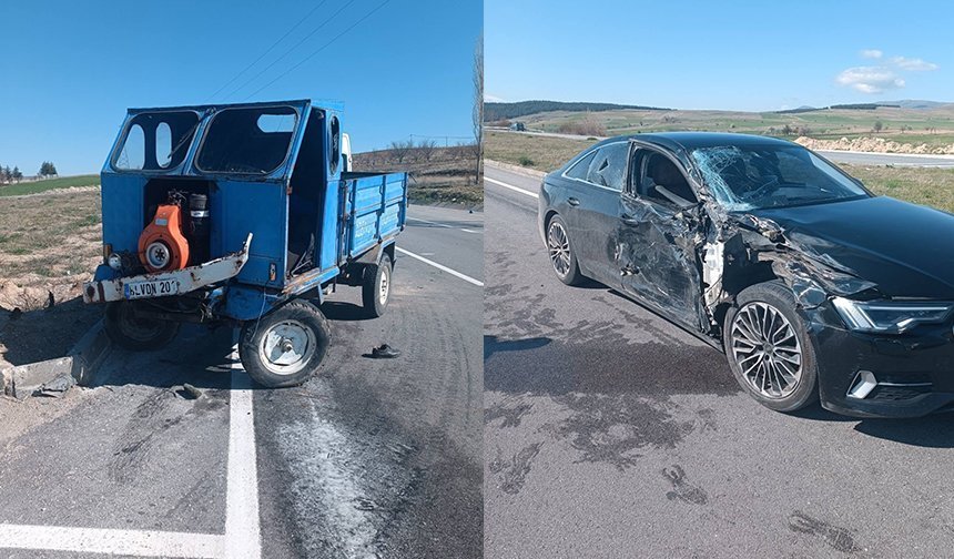 Otomobille patpat çarpıştı, yaralılar var