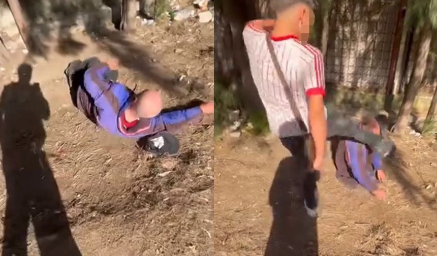 Sokakta uyuyan yaşlı adamın yüzüne tekme attılar
