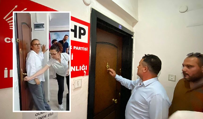 CHP Nazilli’de kriz.. Kapıya yüklendiler, içeriden açmadılar