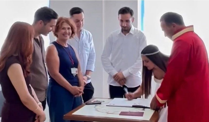 Nikah masası hastane odasına kuruldu