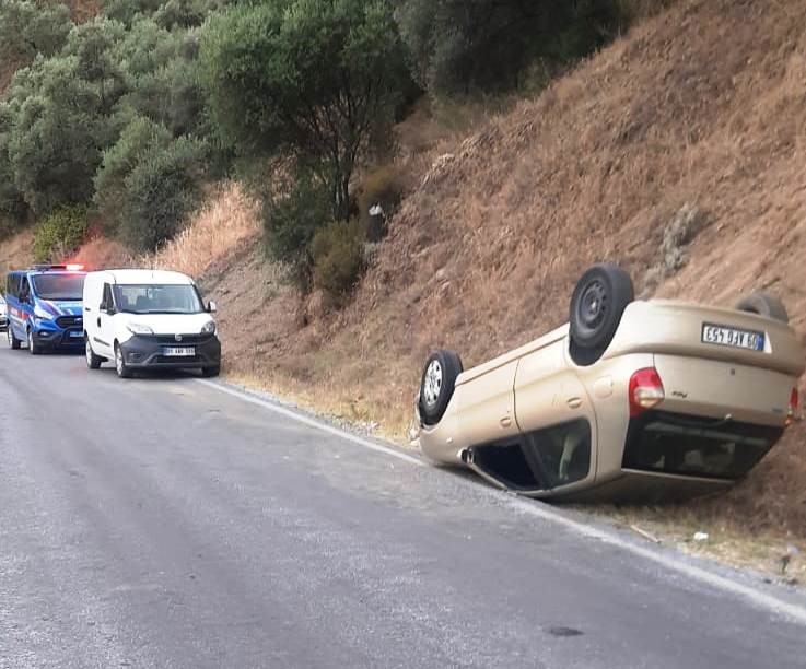 Aydın'da Feci Kaza.. Otomobil Takla Attı 1