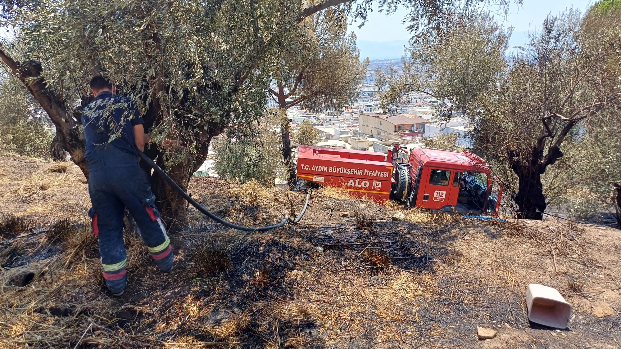 Aydın'da Aynı Yerde Bir Yangın Daha Çıktı, Ekipler Harekete Geçti (4)