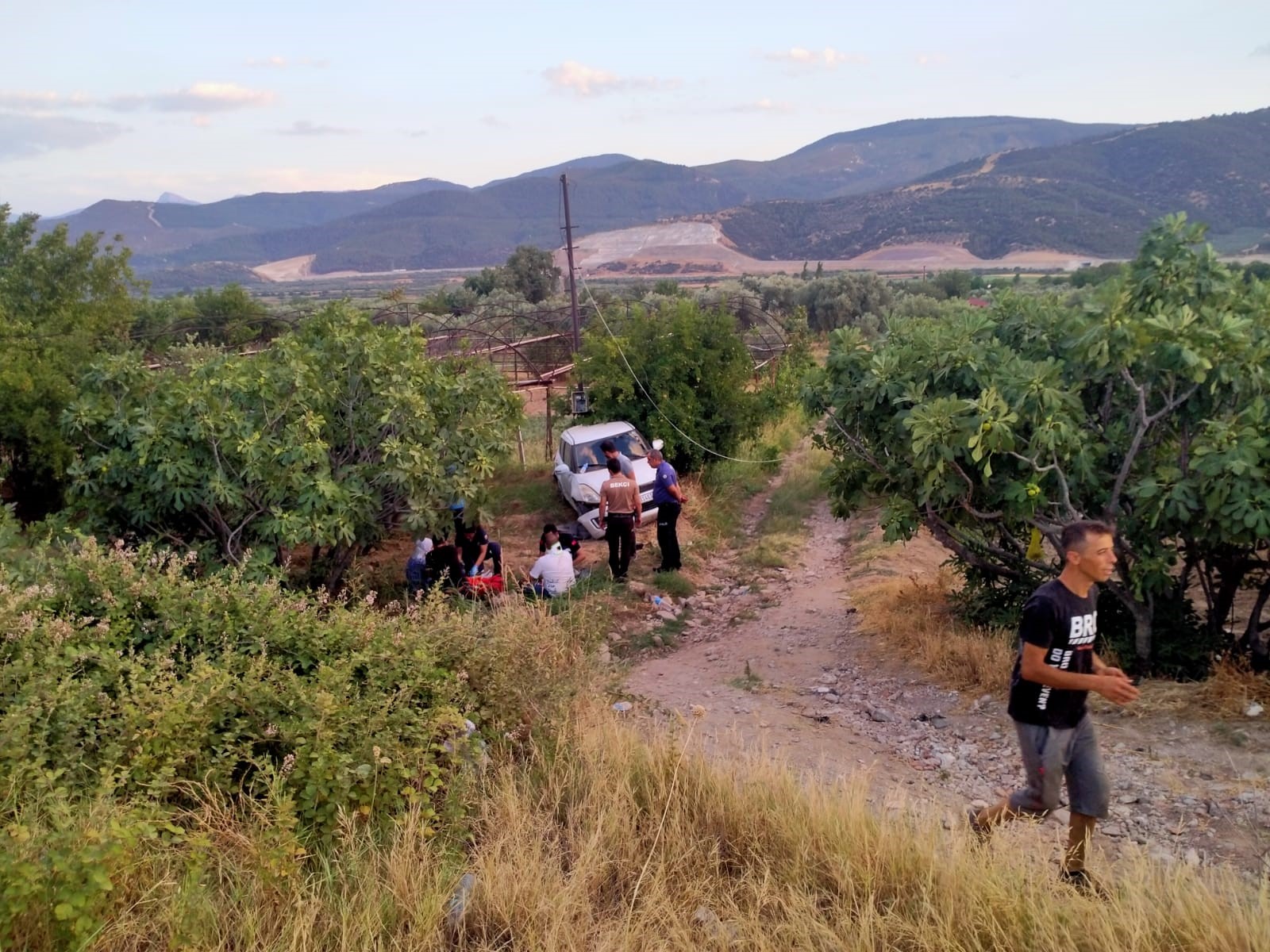 Aydın'da Otomobil Tarlaya Uçtu (5)