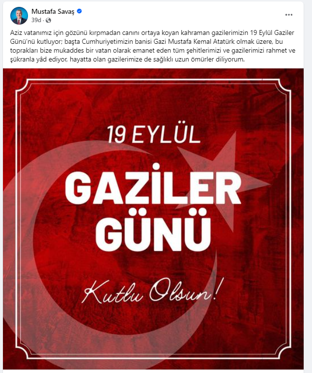 Ak Partili Savaş’tan Gaziler Günü Mesajı