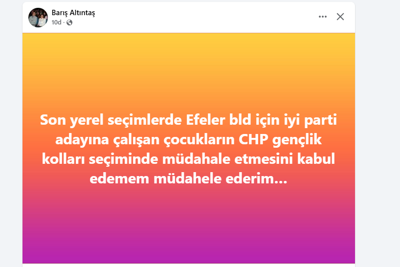 Aydın Büyükşehir Belediye Meclis Üyesi Altıntaş, Chp Gençlik Kolları Seçimlerine Müdahale Edeceğ-1