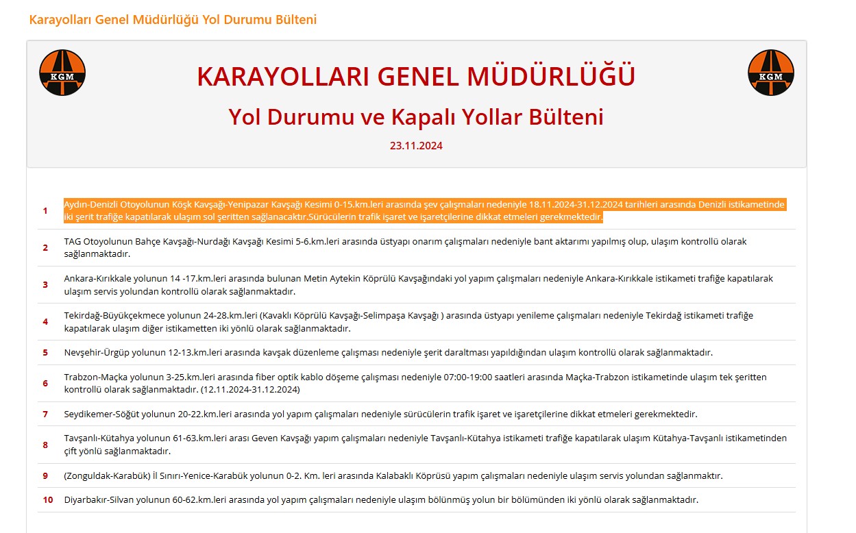 Aydın Denizli Otoyolu Için Duyuru Geldi, 31 Aralık’a Kadar…-1