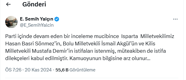 Mhp’de Deprem 3 Milletvekili Istifa Etti-1