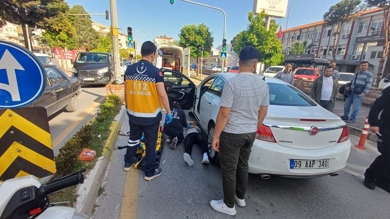 Aydın Efeler’de Trafik Kazası.. Motosiklet Ile Otomobil Çarpıştı (5)