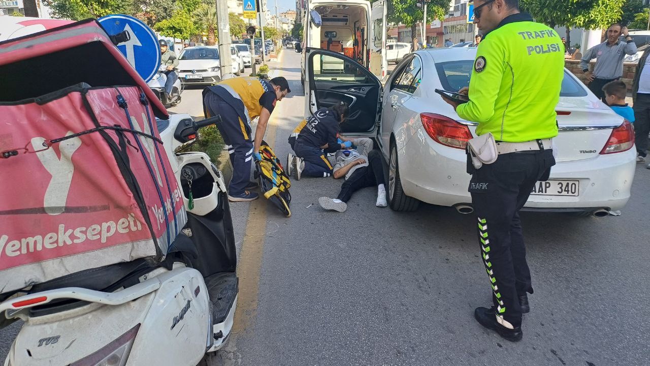 Aydın Efeler’de Trafik Kazası.. Motosiklet Ile Otomobil Çarpıştı (7)