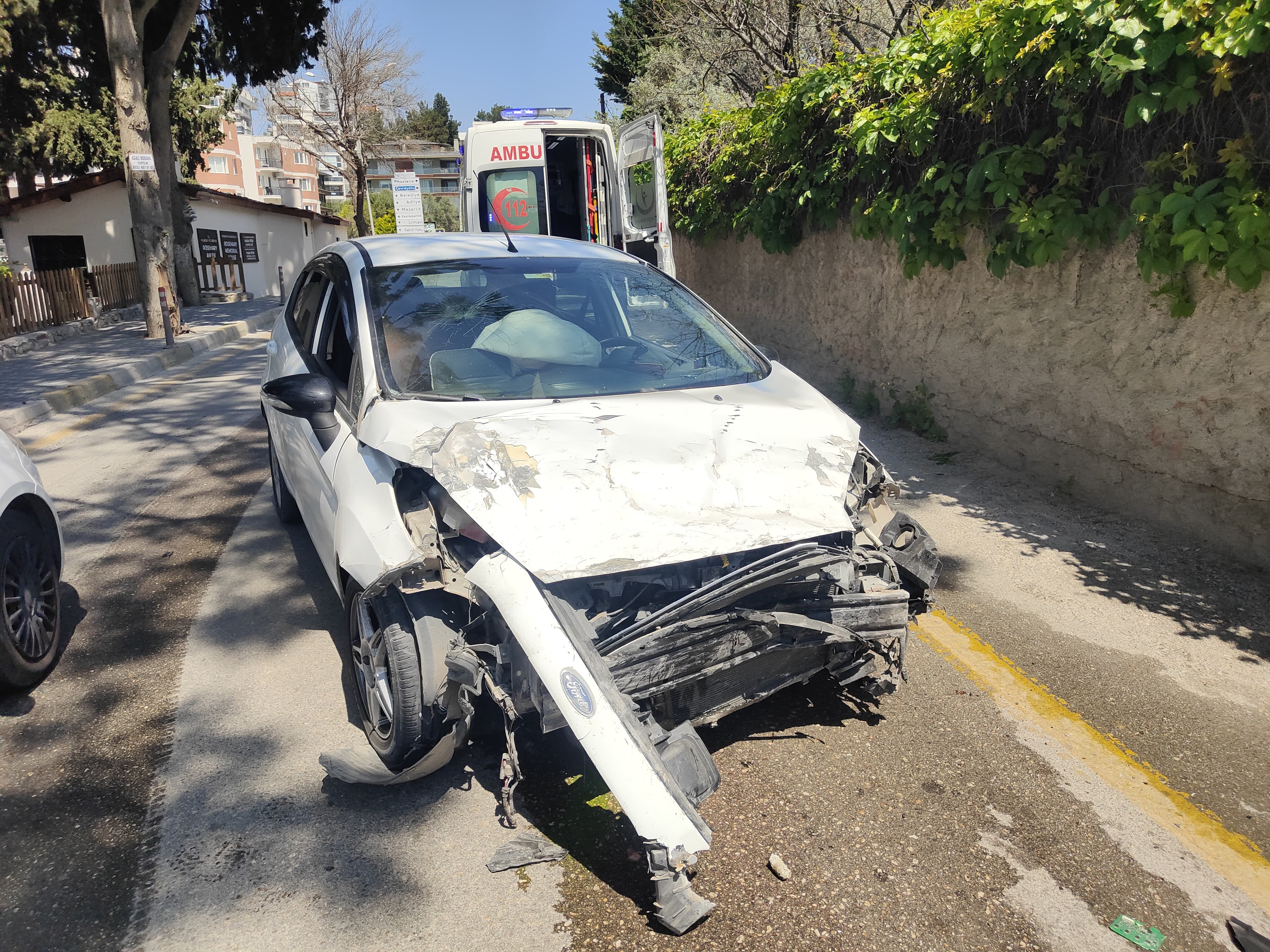 Aydın’da Otomobil Bahçe Duvarına Çarptı (3)