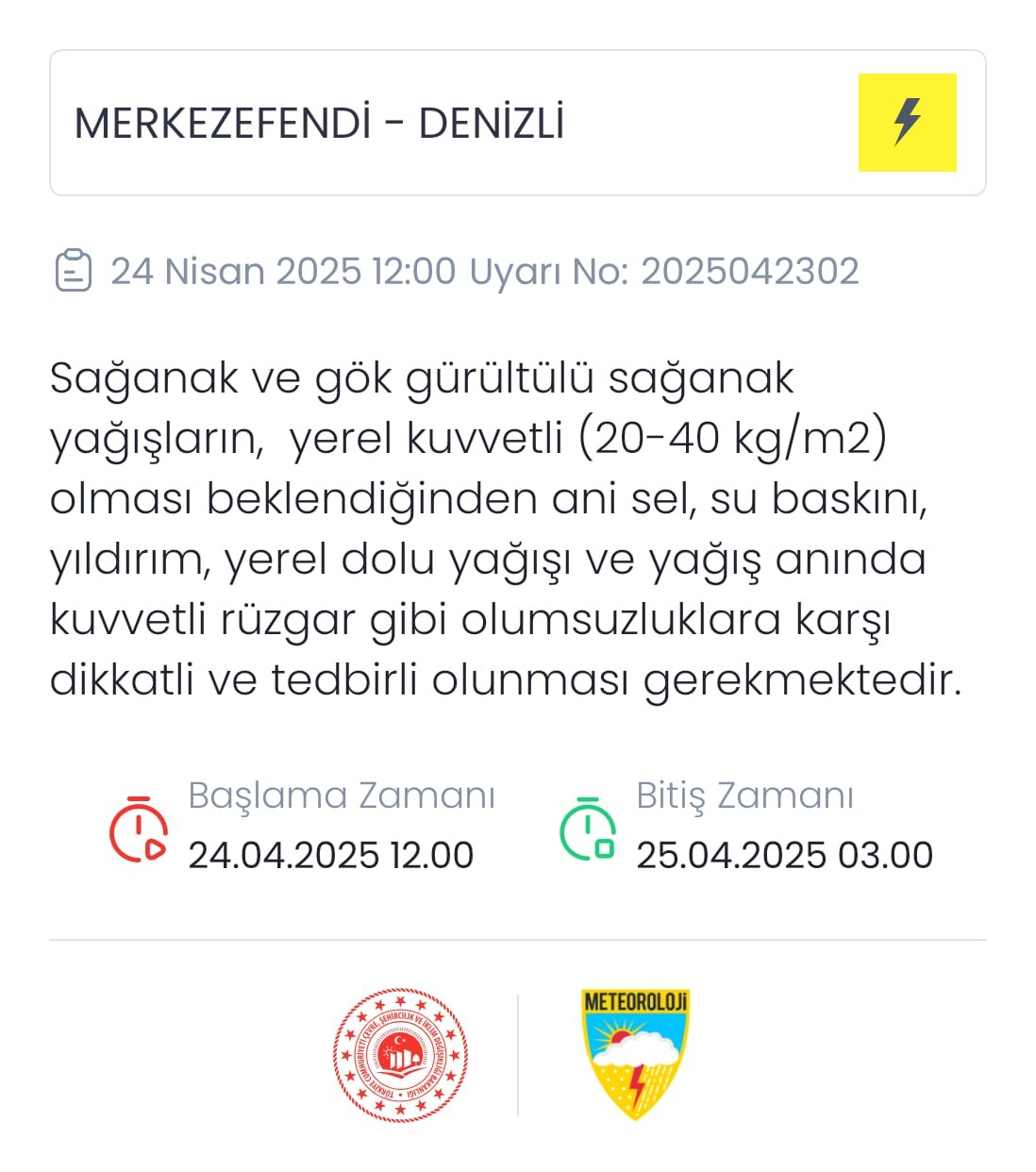 Denizli Için Meteoroloji Duyuru Yayınladı (4)