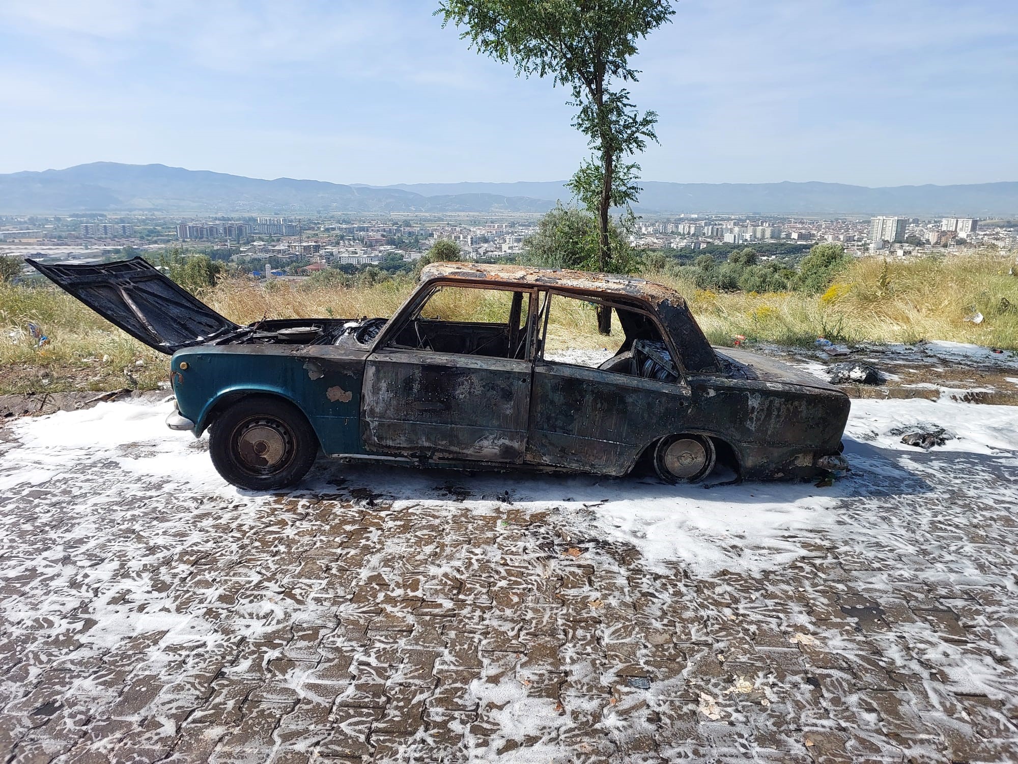 Aydın’da Otomobil Alev Alev Yandı-1