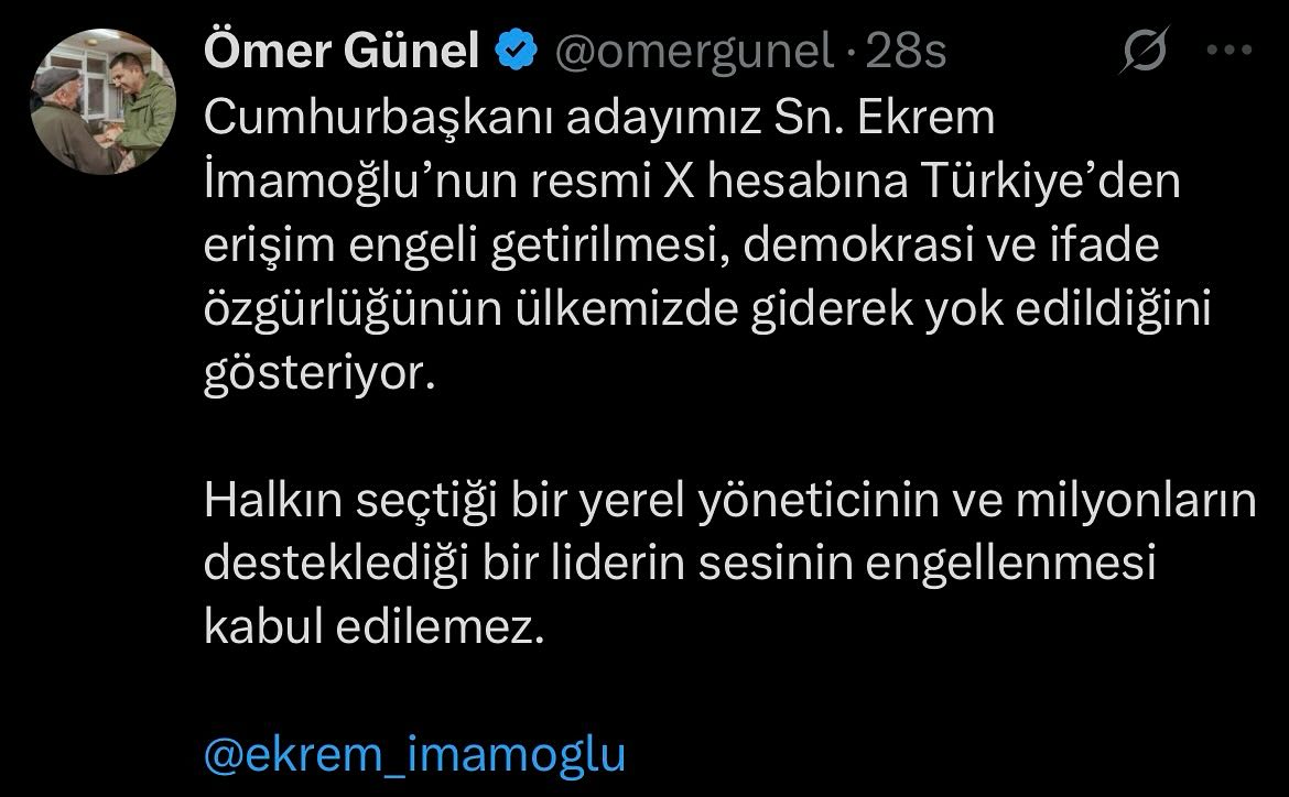 Başkan Ömer Günel’den İmamoğlu’nun Sosyal Medya Hesabının Kapatılmasına Tepki (3)