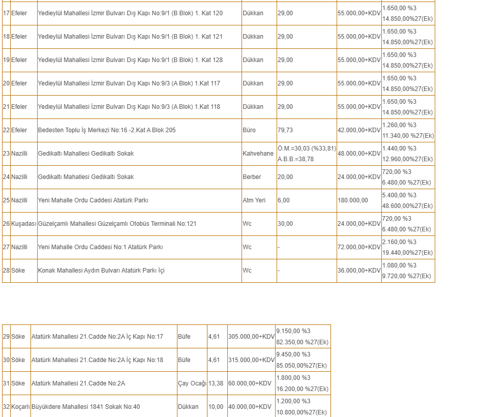 Aydın Büyükşehir Belediyesi Onlarca Taşınmazı Kiraya Veriyor (3)