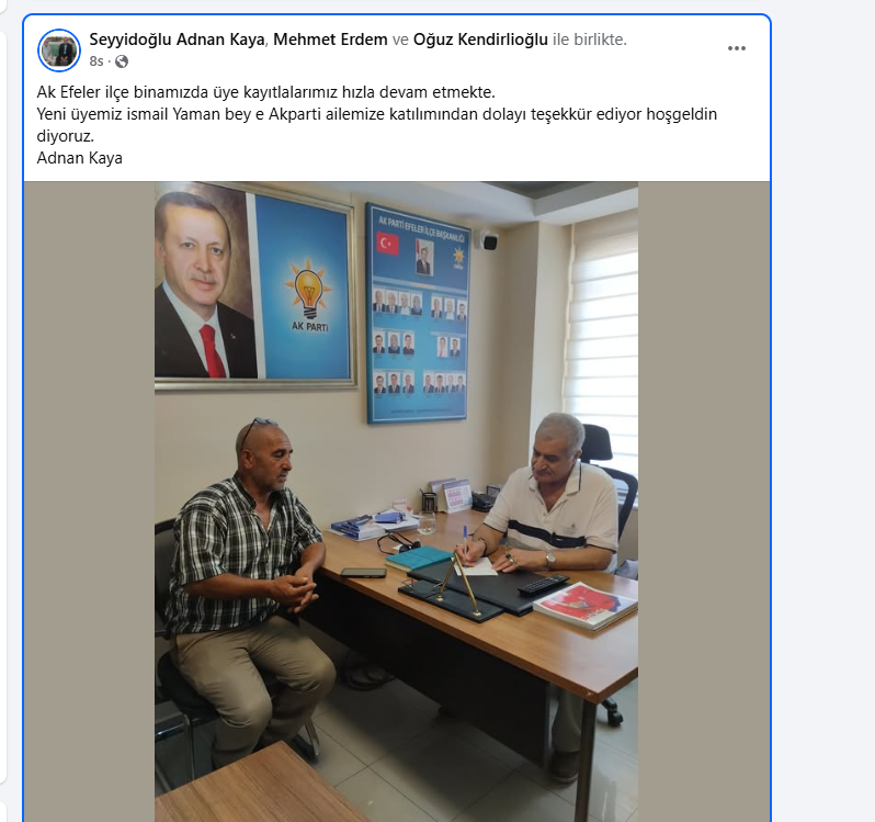 Aydın’da Ak Partili Yönetici Çerçioğlu’nun Görüntülerini Paylaştı Gün Gelecek-1