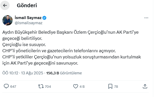 Gazeteci İsmail Saymaz Chp’li Yetkililer Çerçioğlu’nun Yolsuzluk Soruşturmasından Kurtulmak Için..-1