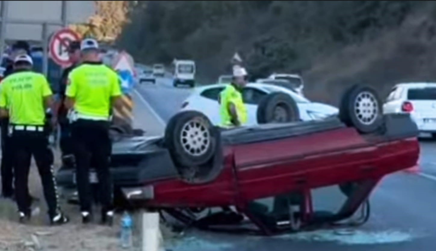 Aydın’da Otomobil Takla Attı, Yaralılar Var-1