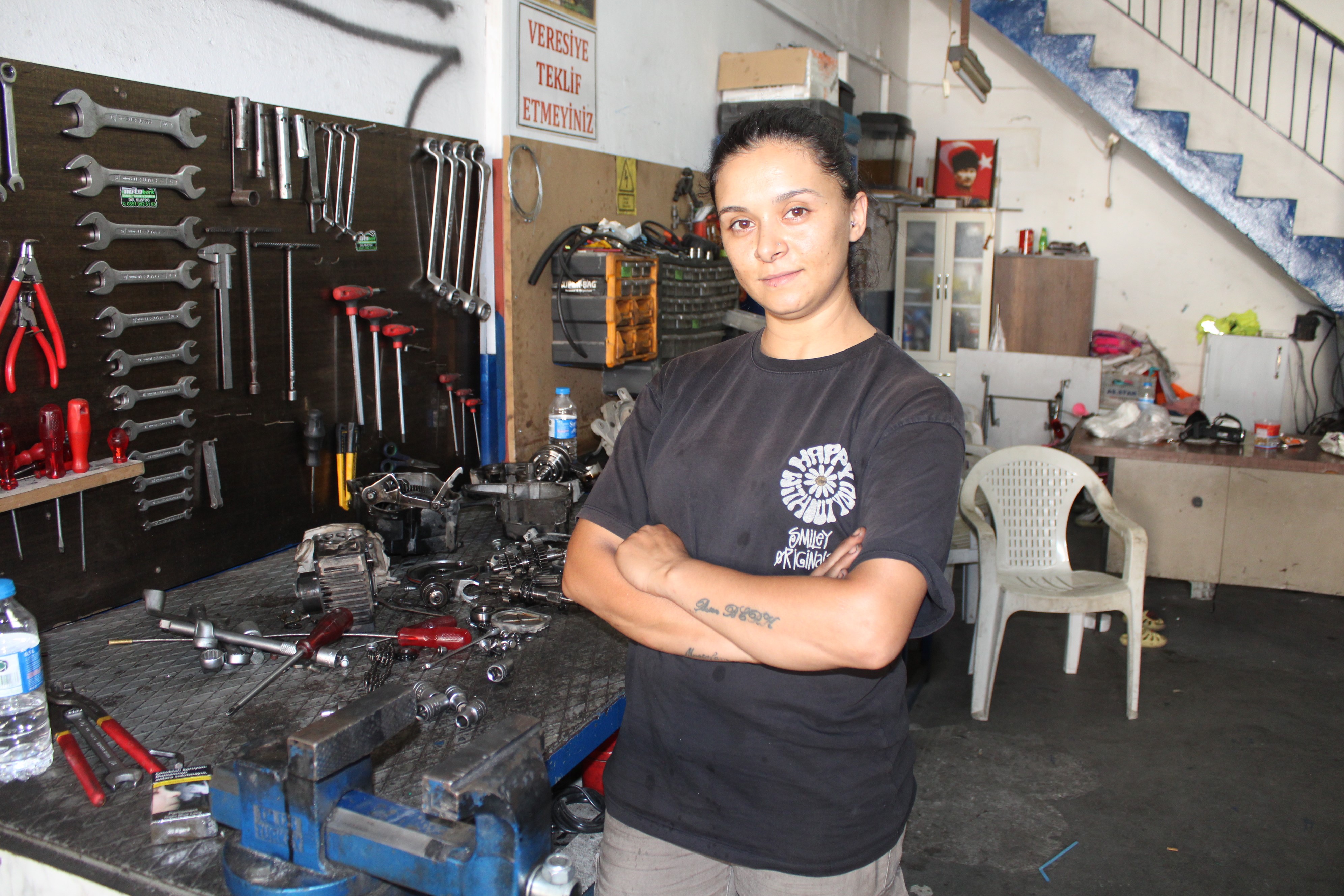 Aydın’da Sanayinin Kadın Motor Ustası.. Eşine Destek Için Başladı (6)