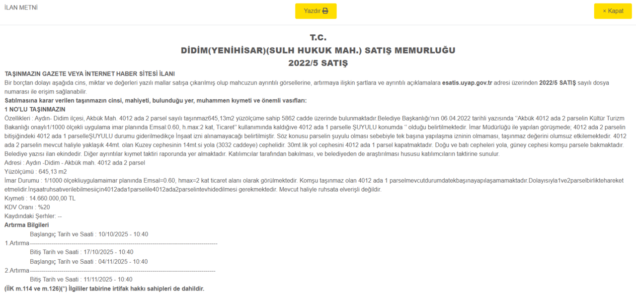 Aydın’da Yatırım Yapmak Isteyenler Için Fırsat.. Arsa Satışa Çıktı-1